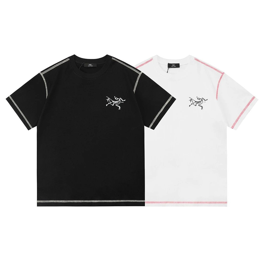 Arc'teryx T-shirt Bird Pattern Print on Back logo round Neck Short Sleeve25ss New pure cotton T Unisex T-Shirt OS Loose Fit Base Shirt Top Half Sleeve T-Shirt