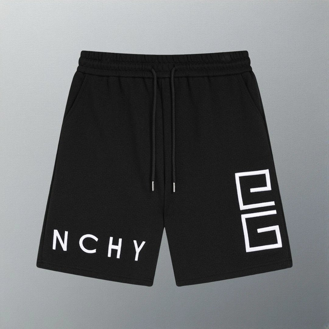 Givenchy Shorts Front and Rear Pair G Letter Embroidery logo Five-point Shorts25ss New Drawstring Casual Summer Pants5Two-in-One Casual Sweatpants for Men and Women, Pure Cotton Joggers