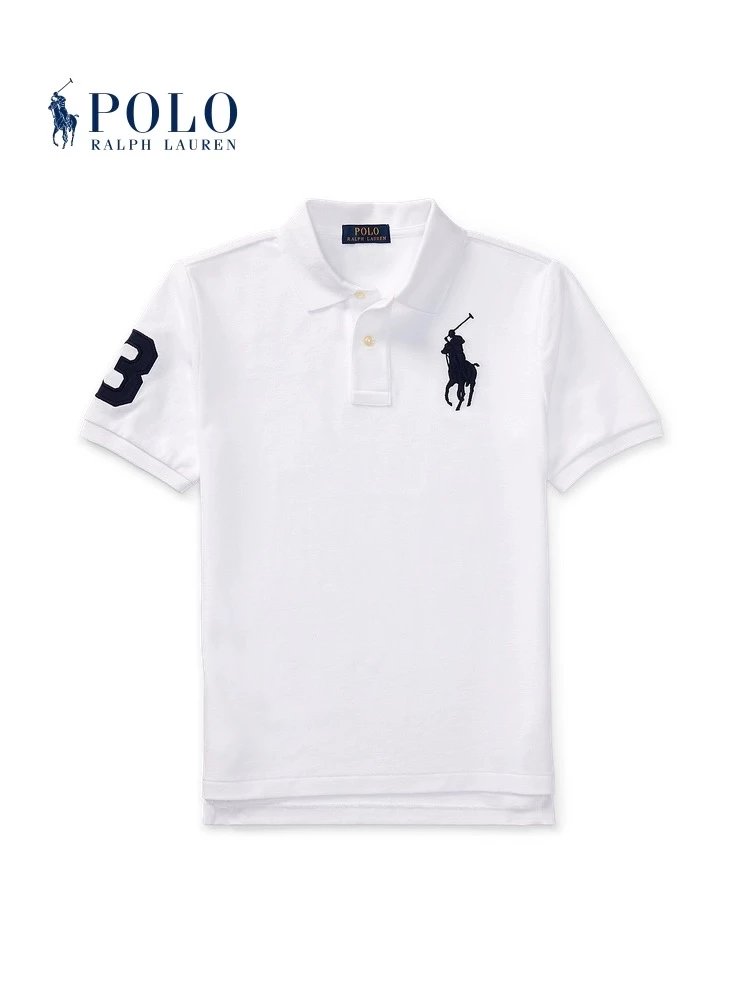 Ralph Lauren T-shirt Top Version Label Men Polo White Summer Loose Shirt