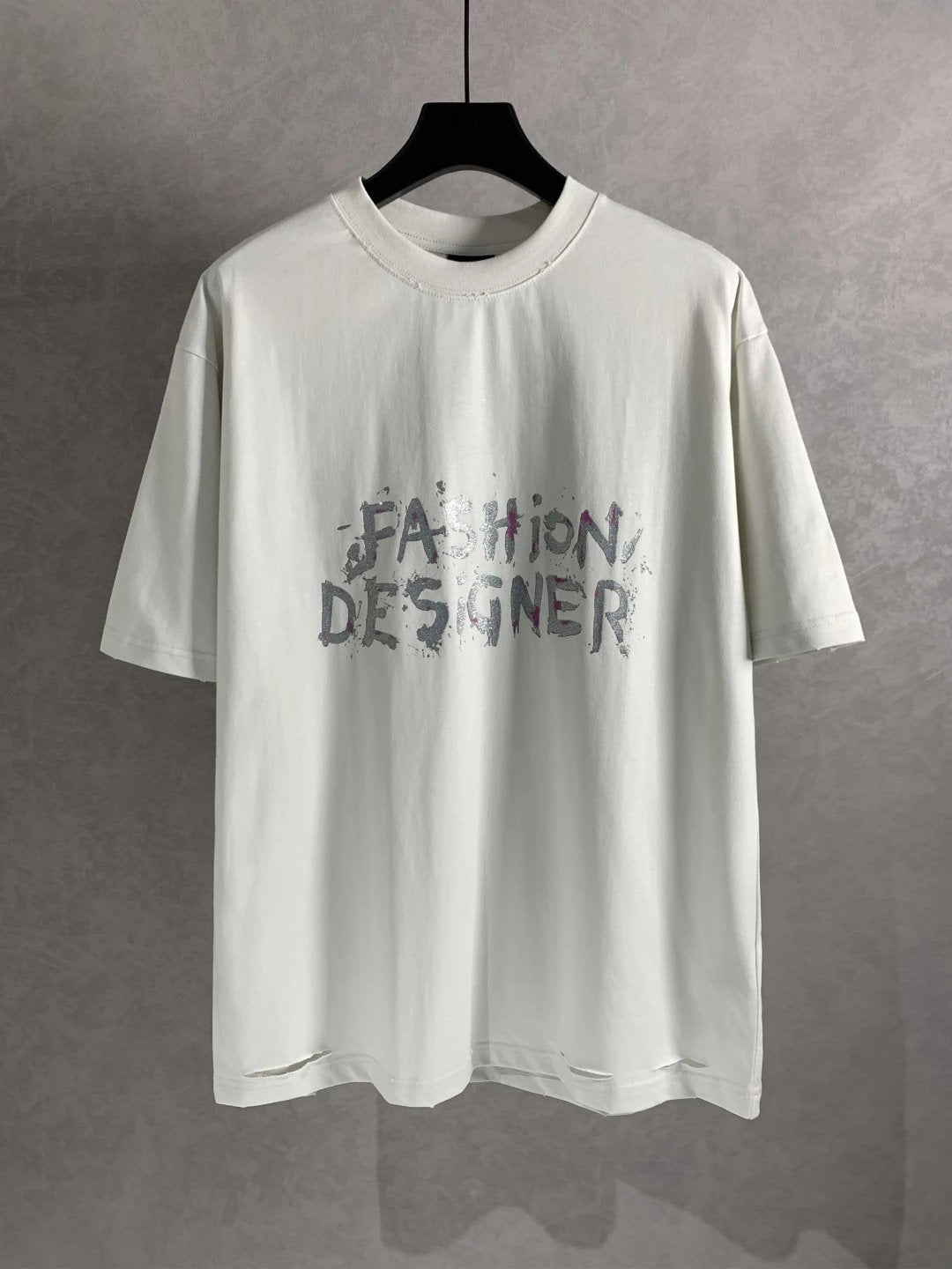Balenciaga T-shirt English Pattern Print on the Chest logo round Neck Short Sleeve25ss New Pure Cotton Unisex Style T T-shirt OS Loose Fit Base Shirt Half Sleeve T-Shirt Top Half Sleeve