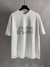 Balenciaga T-shirt English Pattern Print on the Chest logo round Neck Short Sleeve25ss New Pure Cotton Unisex Style T T-shirt OS Loose Fit Base Shirt Half Sleeve T-Shirt Top Half Sleeve