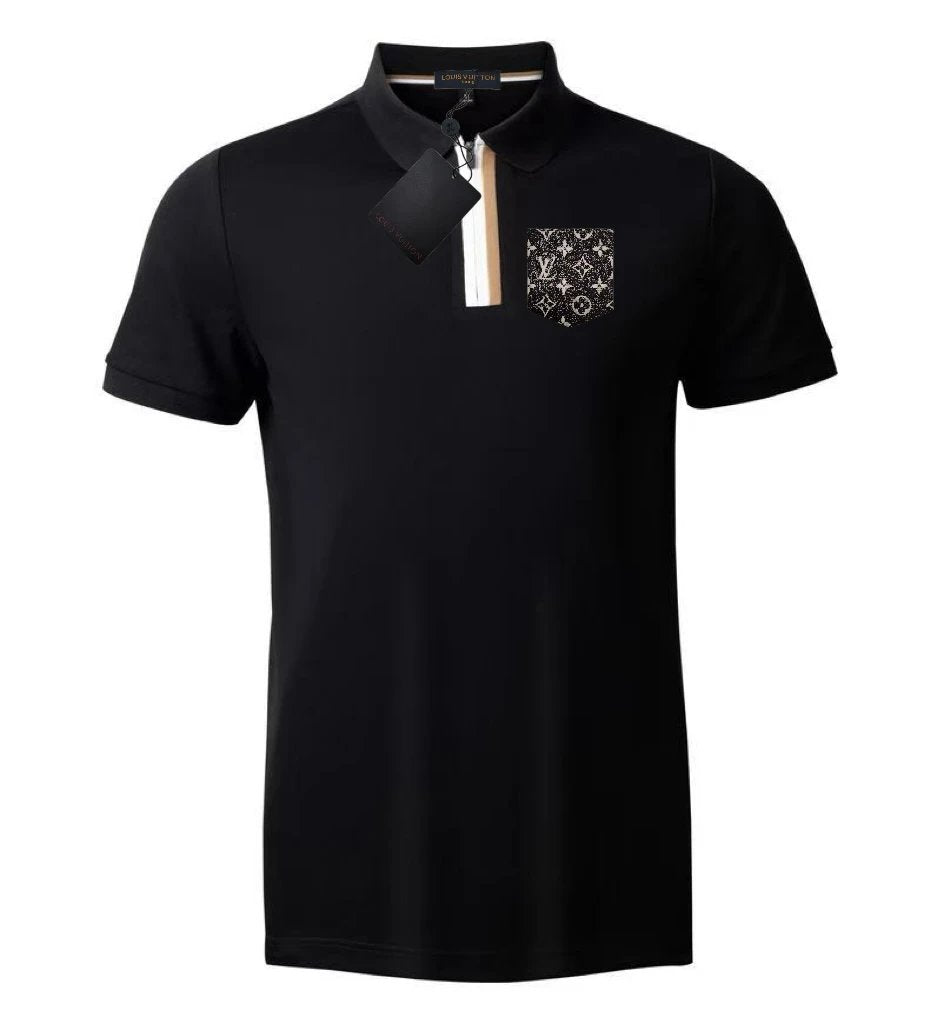 Louis Vuitton LV T-shirt Small grid pattern on the chest logoPOLO Shirt Lapel Short Sleeve25ss New Unisex Summer Short Sleeve OS Loose T Business Half Sleeve Shirt Plus Size T-Shirt