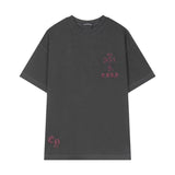 Chrome Hearts T-shirt Patch logo round Neck Short Sleeve25ss New Pure Cotton Unisex Style T T-shirt OS Loose Fit Base Shirt Short Sleeve T-Shirt Top