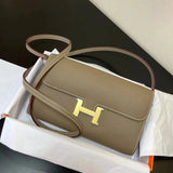Hermes women's bag Top version New Kangkang Women's Bag epsom Leather Palm Print ConstanceToGoWoc Shoulder Crossbody Handbag Clutch Long Long Purse Wallet Dinner Bag