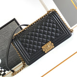 Chanel Women's Bag Top version 【Ceiling Grade High-End Version Original Leather】Classic Style Leboy Flap Bag Original Caviar Cowhide Original Sheepskin Leboy Black Gold Black Silver Ball Pattern Cattle Leather Bag Chain Bag Messenger Bag Shoulder Bag Wome