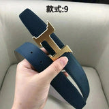 Hermes Belt Top version Men's and Women's Leather Belt Double-Sided Belt Italy Imported Cowhide Leather Original Leather Pure Steel Buckle Palm Grain h Home Double h Buckle Jeans Button