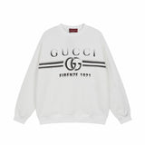Gucci Hoodie Striped Chest logo Round Neck Sweatshirt Long Sleeve Base Shirt Jacket Top Fashion Unisex Sports Casual Loose Fit Versatile Autumn Winter New Arrival