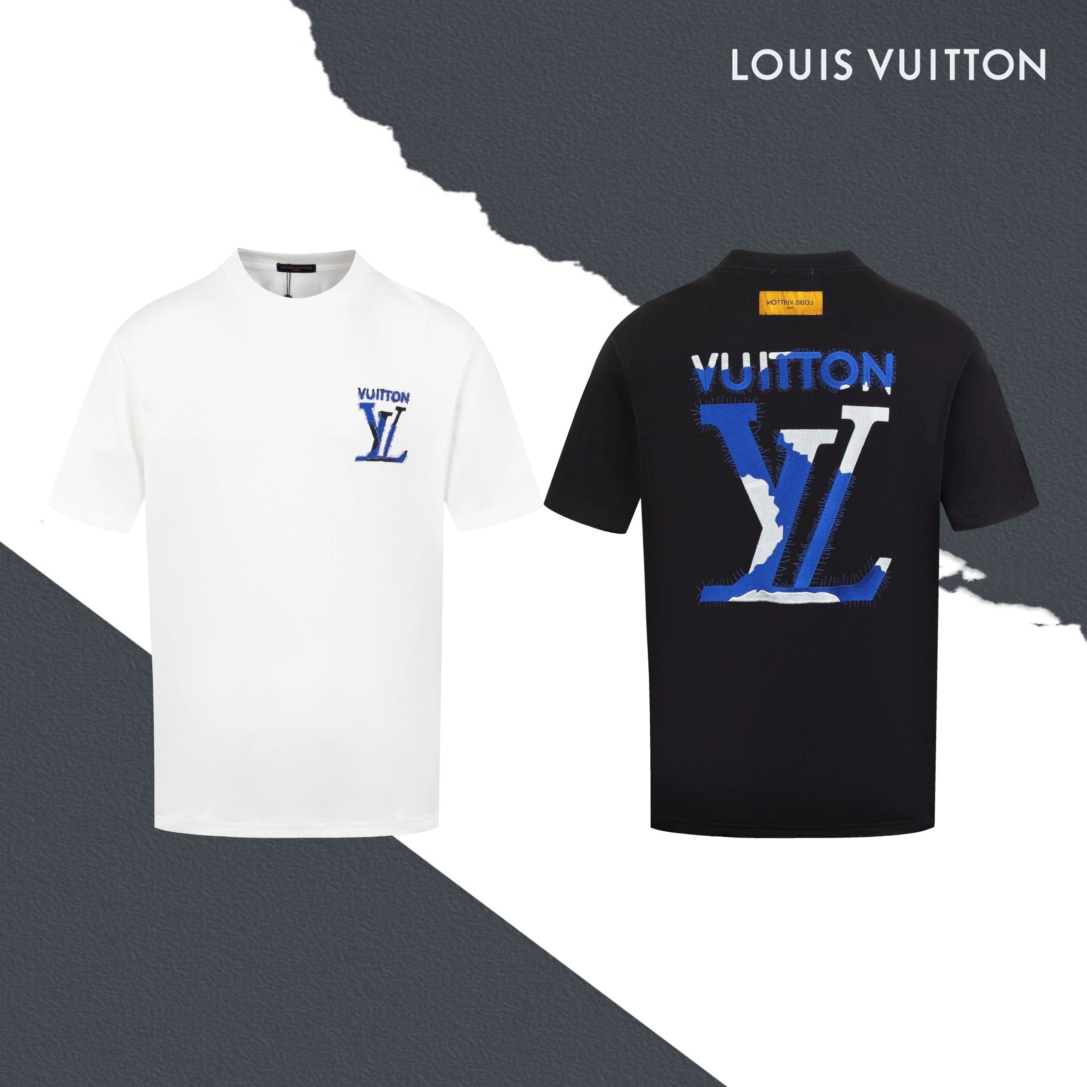 Louis Vuitton LV T-shirt Front and Back Stitched Letter Embroidery logo round Neck Short Sleeve25ss New pure cotton T Unisex T-Shirt OS Drop Shoulder Loose Fit Base Shirt Top T-Shirt Short Sleeve