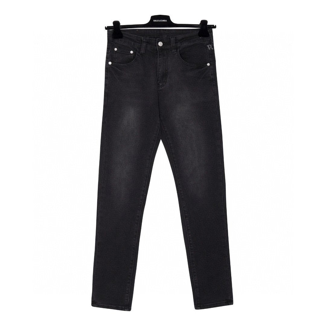 Balenciaga Jeans Back Panel Embossed Letters logo25ss Spring Summer New Straight Leg Jeans Unisex Slim Fit Long Pants Loose