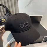 Alo Yoga Hat Letter Embroidery logo Baseball Cap Sunshade Sun Protection Duckbill Cap Slimming Face Curved Brim Versatile Large Head Circumference Sports Hat Unisex Couple Style