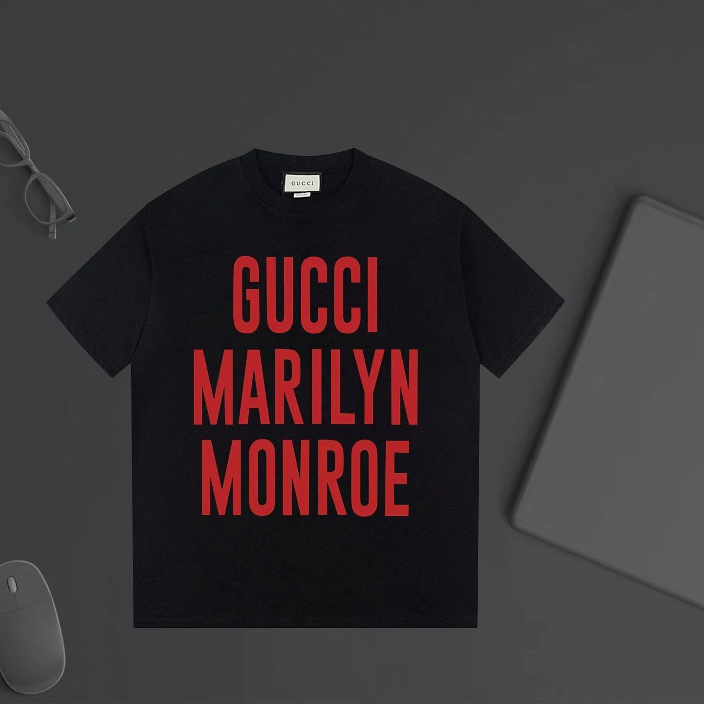 Gucci T-shirt Chest Letter Print logo round Neck Short Sleeve25ss New pure cotton T Unisex T-Shirt OS Loose Fit Base Shirt Top Half Sleeve T-Shirt