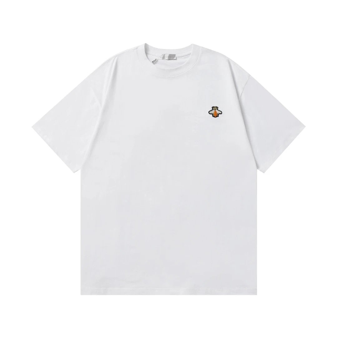 Dior T-shirt Bee Embroidery logo round Neck Short Sleeve25ss New Pure Cotton Unisex Style T T-shirt OS Loose Fit Base Shirt Short Sleeve T-Shirt Top
