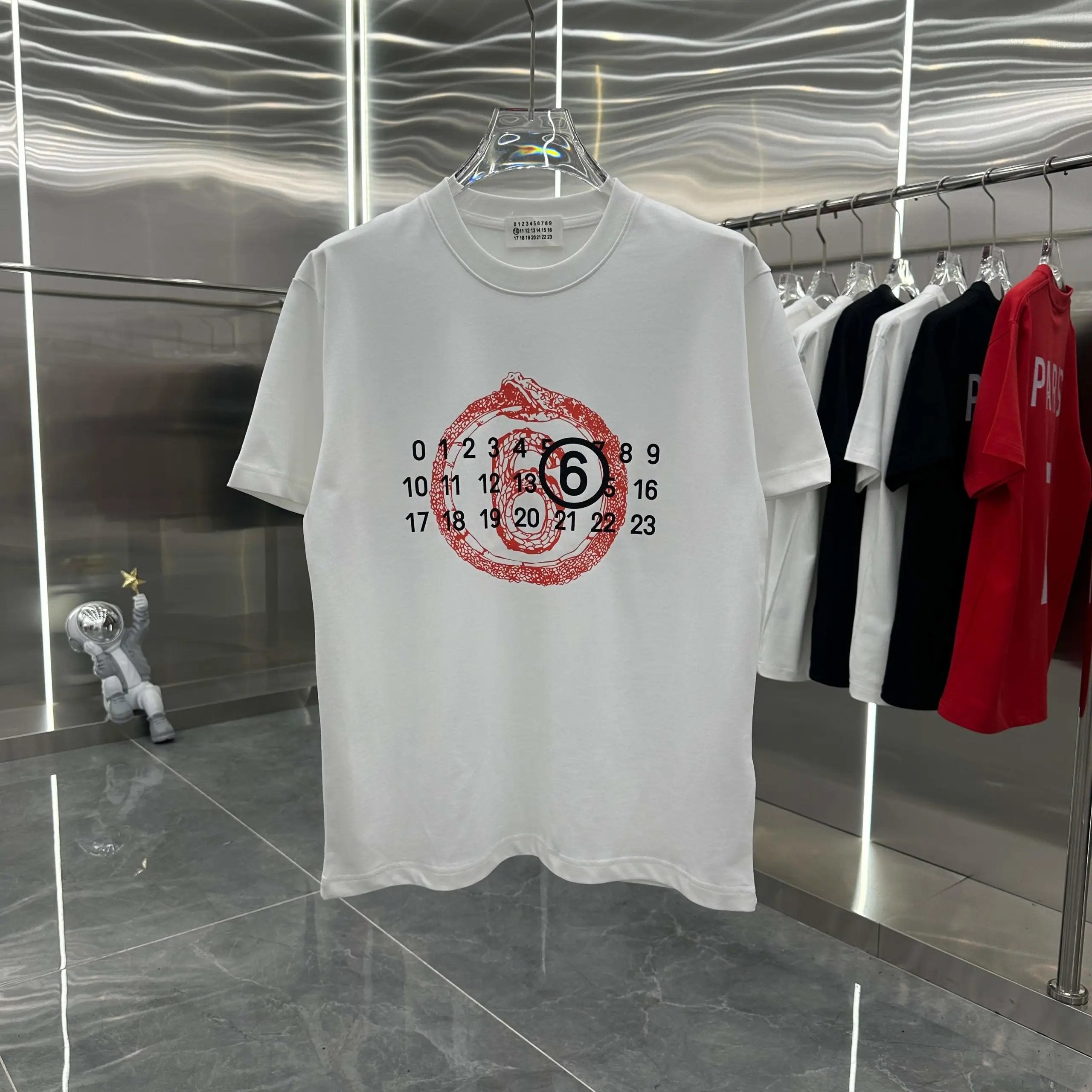 Maison Margiela T-shirt Unique Chest Print logo round Neck Short Sleeve25ss New pure cotton T Unisex T-Shirt OS Drop Shoulder Loose Fit Base Shirt Top T-Shirt Short Sleeve