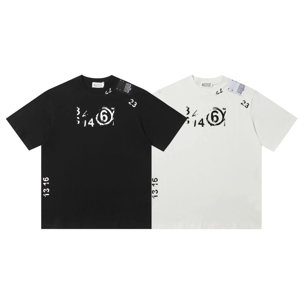 Maison Margiela T-shirt Digital Dot Matrix Printing logo round Neck Short Sleeve25ss New Pure Cotton Unisex Style T T-shirt OS Loose Fit Base Shirt G Home Top Half Sleeve T-Shirt