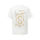 Burberry T-shirt Front panel TB Embroidered Back Print Round Neck Short Sleeve Pure Cotton T T-shirt OS Loose Fit Unisex Summer New Casual Base Shirt Simple T-Shirt