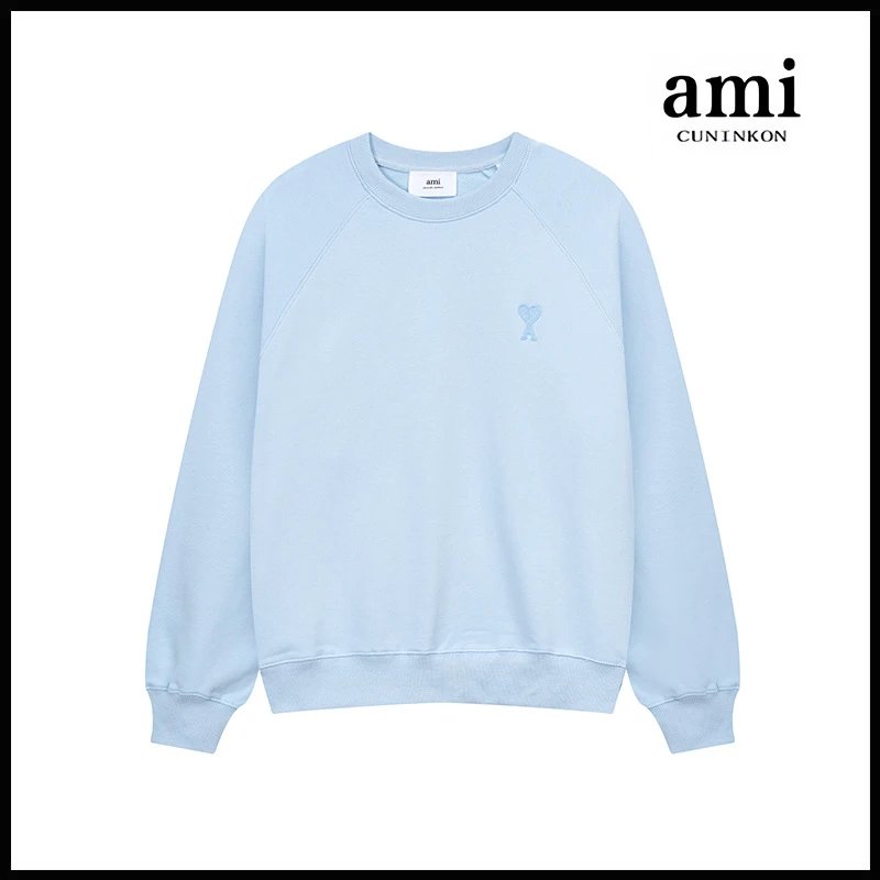 Ami Hoodie Ami Hoodie Couple Suit Classic Love Cotton Loose round Neck Raglan Hooded Sweater Leisure Tappered Trousers-CY