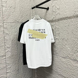 Maison Margiela T-shirt Back Tape Print Round Neck Short Sleeve Pure Cotton T T-shirt ins Unisex Simple Summer New Casual Base Shirt T-Shirt
