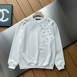 Louis Vuitton LV Hoodie Asymmetric Embroidered Crew Neck Sweater Pullover Long Sleeve Undershirt Coat Top Clothes Men's and Women's Same Sports and Leisure OS Loose fit
