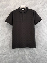 Gucci T-shirt Full Body Double G Letters logo Jacquard POLO Shirt Lapel Short Sleeve25ss New Unisex Summer Loose Short Sleeve T Business Commuter Short Sleeve Shirt Plus Size T-Shirt