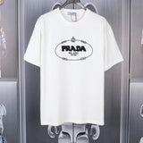 PRADA T-shirt Chest Toothbrush Embroidery logo round Neck Short Sleeve25ss New Pure Cotton Unisex Style T T-shirt OS Loose Design Bottoming Shirt Half Sleeve Top p Home T-shirt