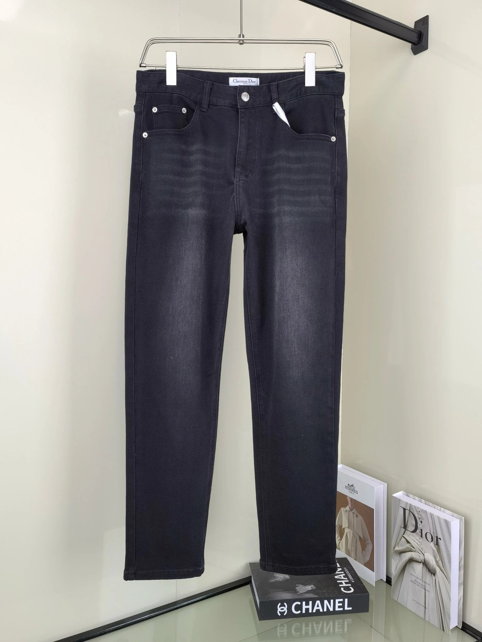 Dior Jeans Back Pocket Letter Pattern Print logo25ss Spring Summer New Straight Slim Fit Jeans Unisex Loose Fit Long Pants