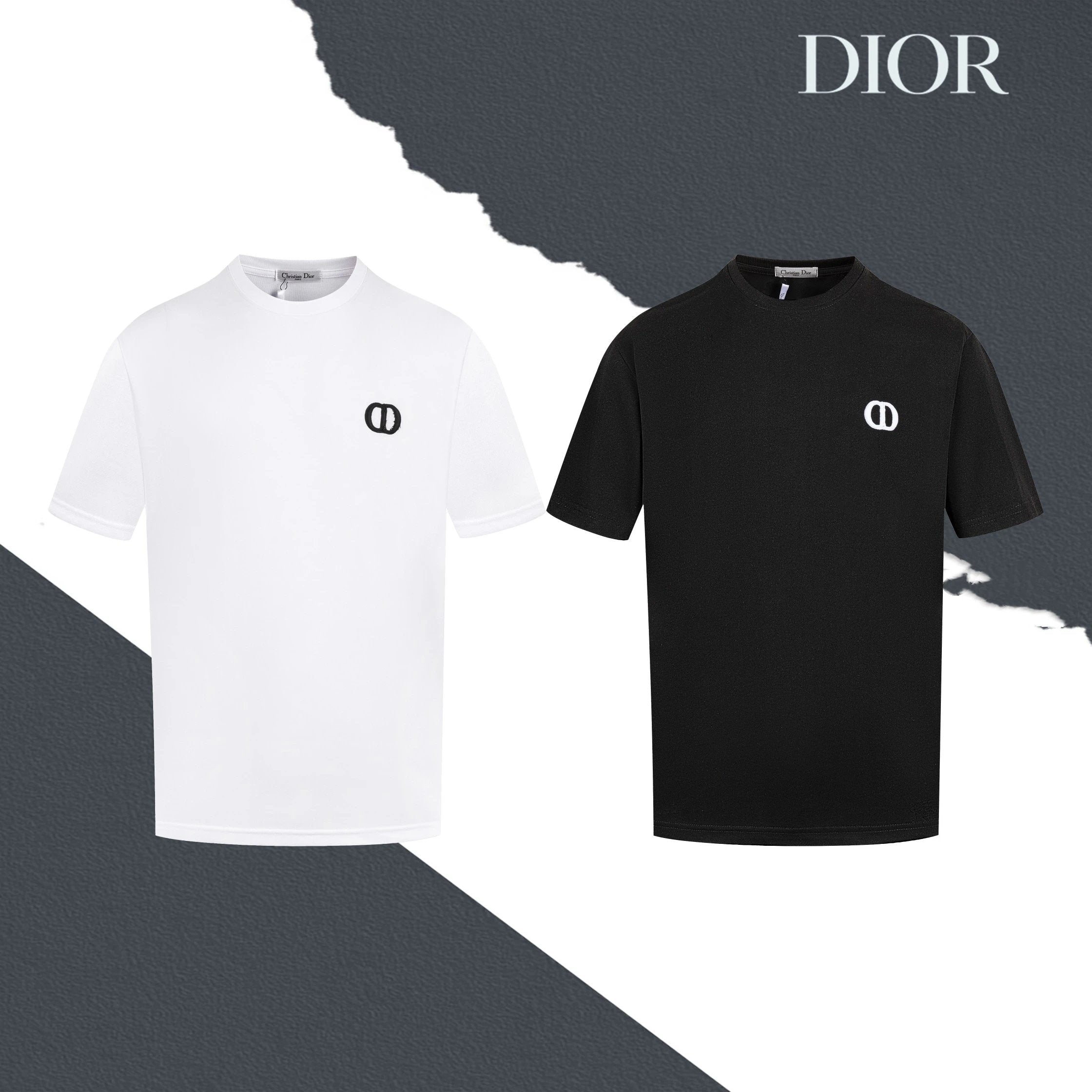 Dior T-shirt Chest Small Logo Letter Embroidery logo round Neck Short Sleeve25ss New pure cotton T Unisex T-Shirt OS Loose Fit Base Shirt Top Half Sleeve T-Shirt
