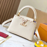 Louis Vuitton LV Women's Bag Top version 【Real Original Version Hardware】M23330M23331M23332Mini Black Corolla CapucinesFlowerCrown Handbag Is Full Grain Taurillon Leather Embellishment Monog Leather Bag mini Handbag