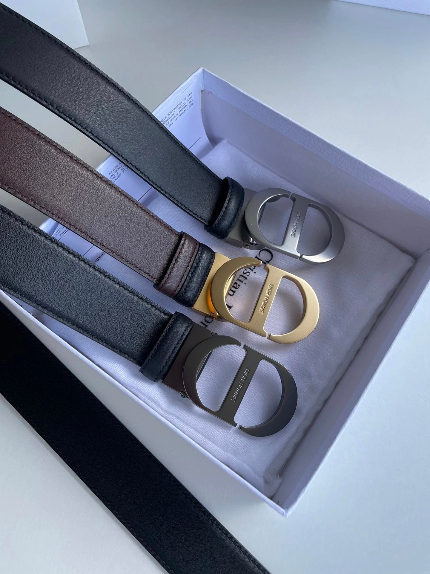 Dior Belt Top version Belt Genuine Cattlehide Leather Surface Belt Men's Leather Belt Double-Sided Head Layer Cowhide Universal Business Man's Belt Men's and Women's Business Casual Belt Belt Men's High-End Belt3.5Ferragamo Belt Male Montblanc