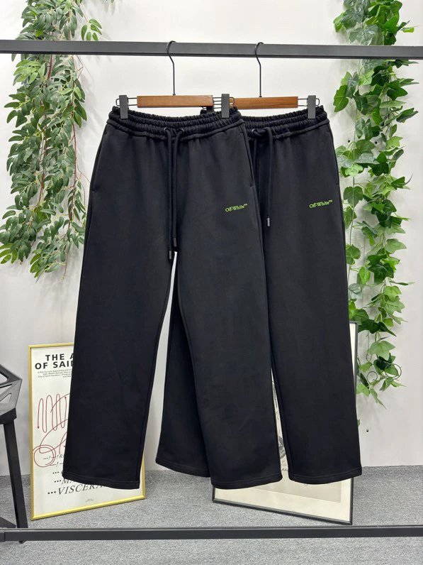 OFF-White Sweatpants Top Version Counter Same Style Pure Cotton Spring and Autumn Pants Men's Casual Sweatpants Loose Track Pants Fashionable Trousers