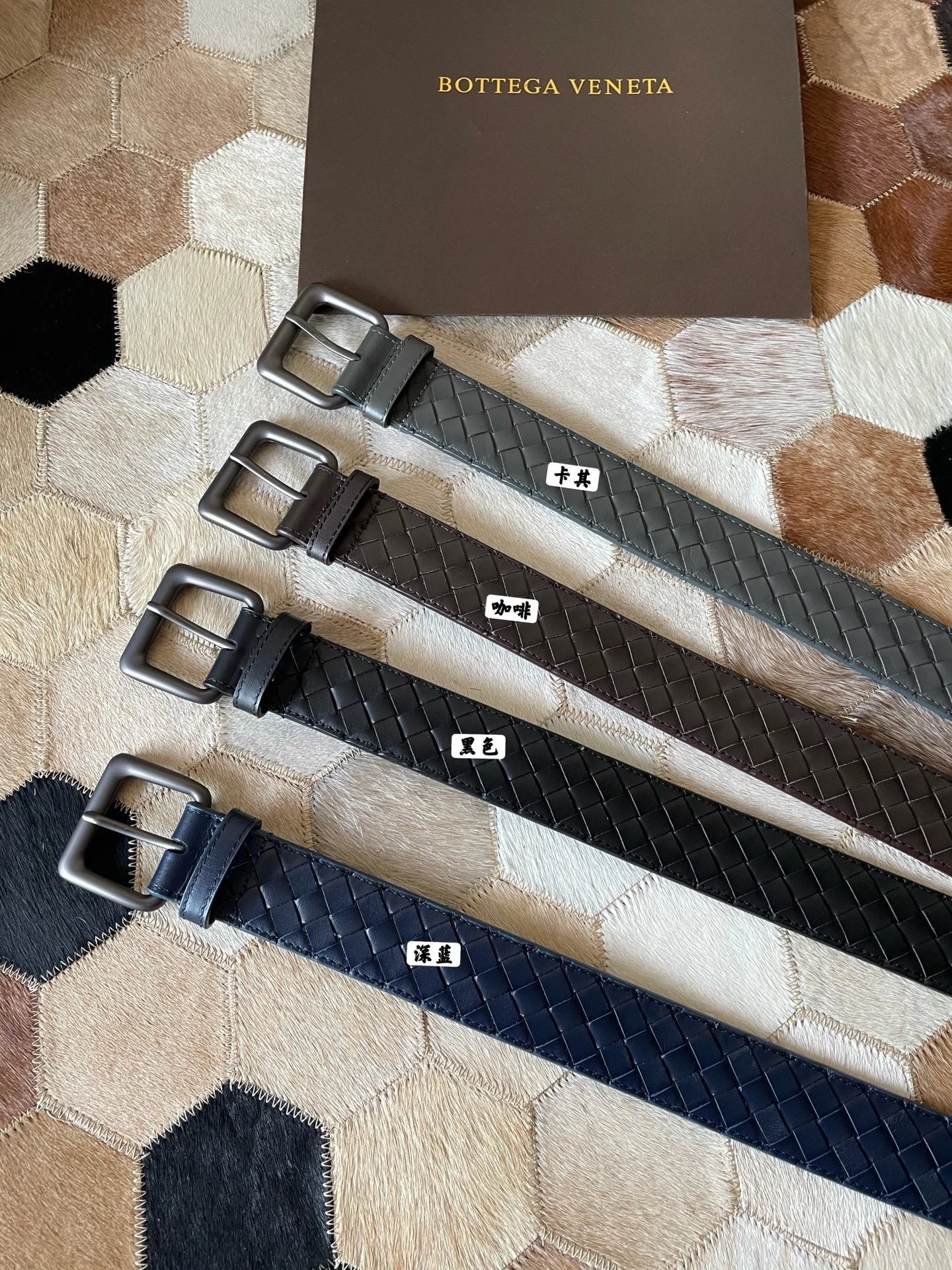 Bottega Veneta Belt 【First Layer Cowhide】Counter Version Free Packaging New Belt Men's First Layer Cowhide Hand-Woven Calfskin Belt Fashion All-Matching3.8cm Pant Belt Men and Women Business Casual Belt Belt Men's Leather Belt Bottega Belt