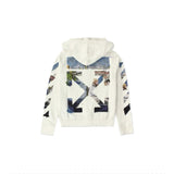 OFF -White Jackets Top Version Zipper Cardigan Outerwear Counter Same Style Heavy New Casual Hooded Sweater All-Matching Loose Hoodie Trendy Pure Cotton