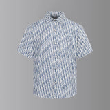 Dior Shirt Full Jacquard Print logo Turn-down Collar Short Sleeve Shirt Blouse25ss New Versatile Casual Business Unisex Slim Fit Jacket