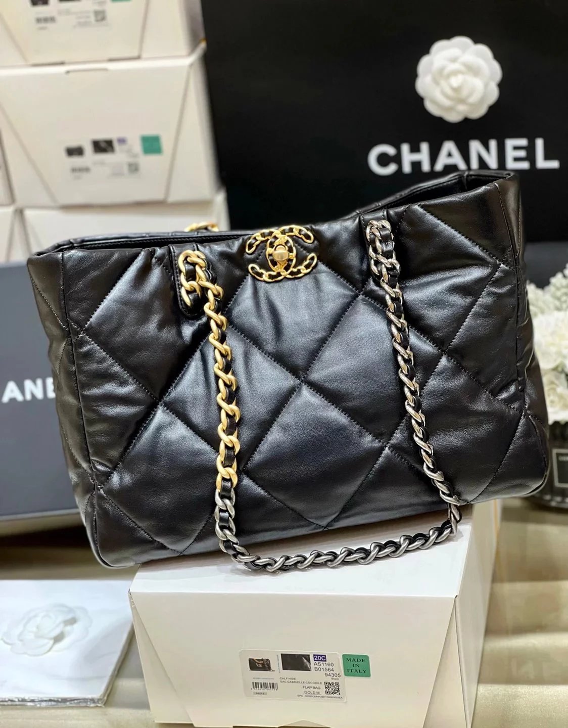 Chanel Women's Bag Top version 【Original Genuine Goods Leather】22k Autumn and Winter Advanced Ready-to-Wear Series shoppingbag19Horizontal Shopping Bag19bag Tote Bag tote Shopping Bag Mummy Bag Commuter Bag Women's Bag Original Goat Skin