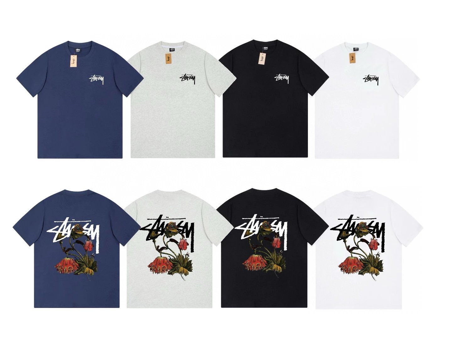 Stussy T-shirt Top Version Maychao2023Joint Fashion Brand Printing Loose Men's and Women's Same High Street Short Sleeve T T-shirt