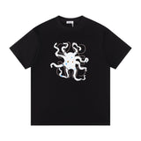 LOEWE T-shirt Octopus Print on the Chest logo round Neck Short Sleeve25ss New Pure Cotton Unisex Style T T-shirt OS Loose Fit Base Shirt Top Half Sleeve T-Shirt