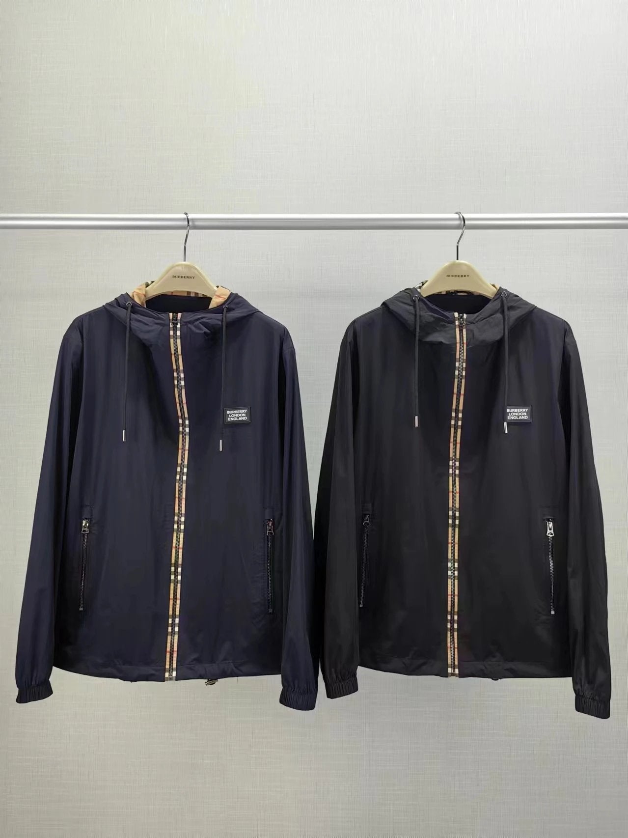 Burberry Jackets 2024Spring New Men's Hooded Fashion Jacket Casual Long Sleeve Slim Fit Versatile Trendy Brand