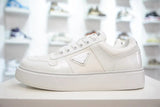 PRADA Shoes Leather Low-Top Lace-up Fashion Sneakers Same Style for Men and Women