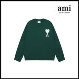 Ami Sweater Knitwear Classic round Neck Big Heart Jacquard Pullover Sweater Loose and Idle Sense Casual Couple Outfit-CY