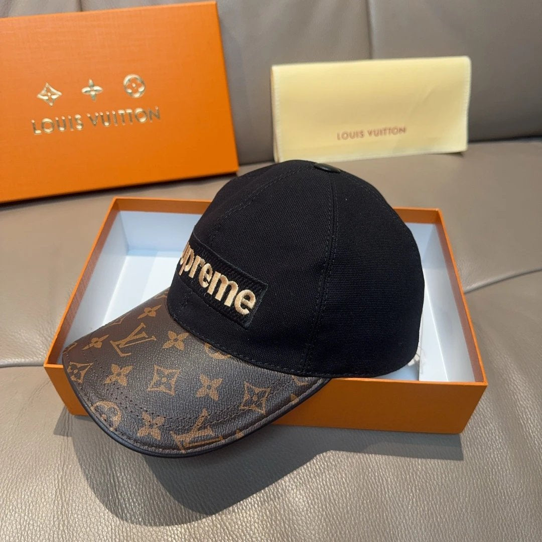 Louis Vuitton LV Hat Vintage Floral Patchwork logo Baseball Cap Sun Protection Visor Cap Large Head Circumference Versatile Sports Hat Slimming Face Curved Brim Unisex Couple Style