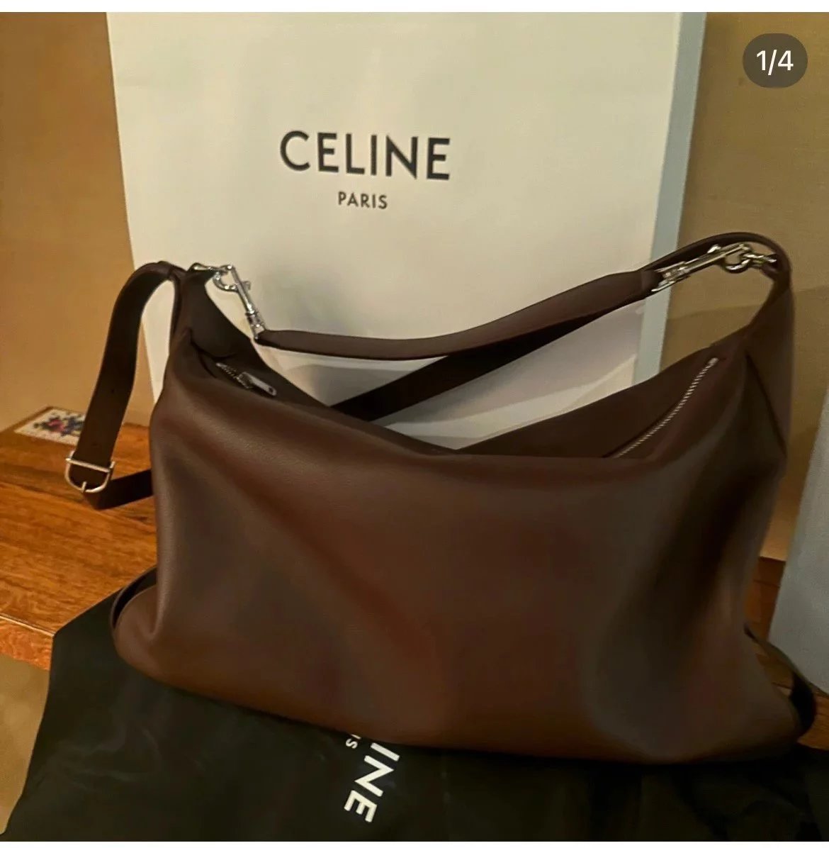 Celine women's bag Top version 【New Arrivals】2023New Romy Underarm Bag Large Commuter Bag Men's Bag with Long Shoulder Strap Messenger Bag Shoulder Bag Original Imported Calfskin Natural Pleated French Bag Can Hold Tablet Pc Bag New Romy Large Shoulder Un