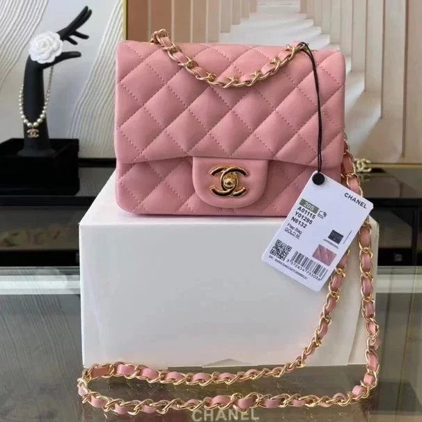 Chanel Women's Bag Top version Original Leather Surrogate Shopping Version New Bag Ch@ne1CF Fat Fang1115mini17cm Caviar Ball Grain Cowhide CF Sheepskin Mini Small Sized Flap Bag Shoulder Crossbody Chain Bag Lambskin Original Leather