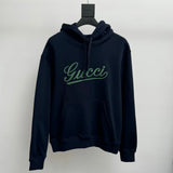 Gucci Hoodie Color-Block Handwritten Logo Embroidered Hoodie Casual Loose Cotton Pullover Sweatshirt Sportswear os Unisex Fit Top24ss Autumn and Winter New Products