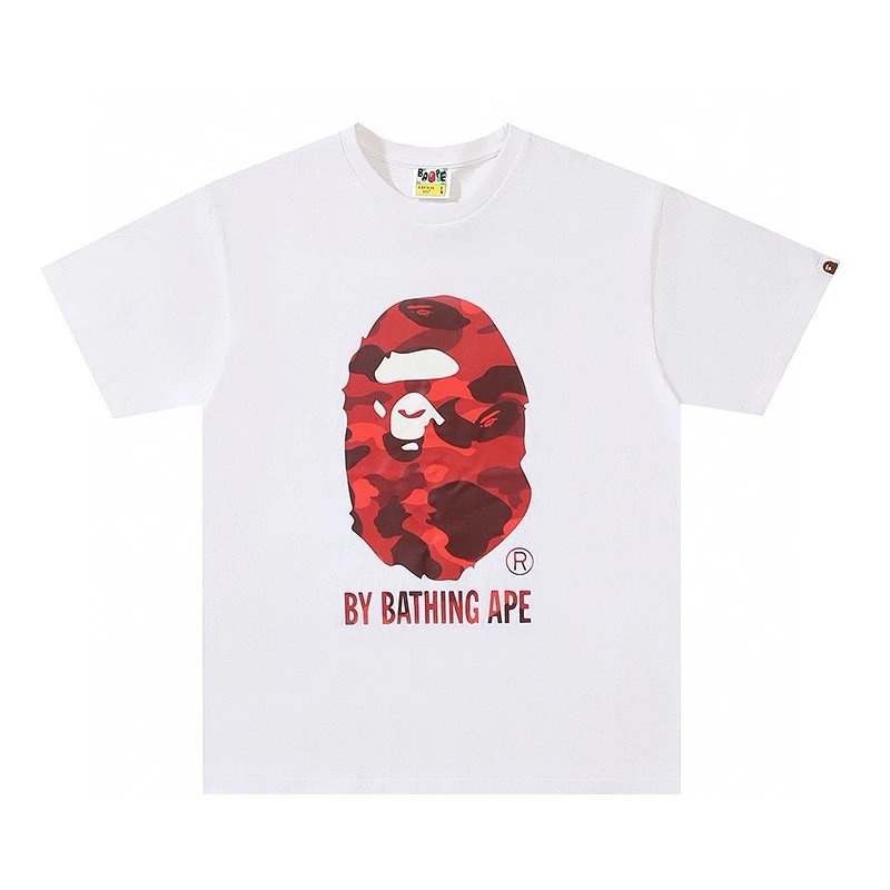 Bape T-shirt Top Version Counter Same Style Pure Cotton Summer Men's and Women's Same Fashion Loose All-Matching2024New Short Sleeve T T-shirt