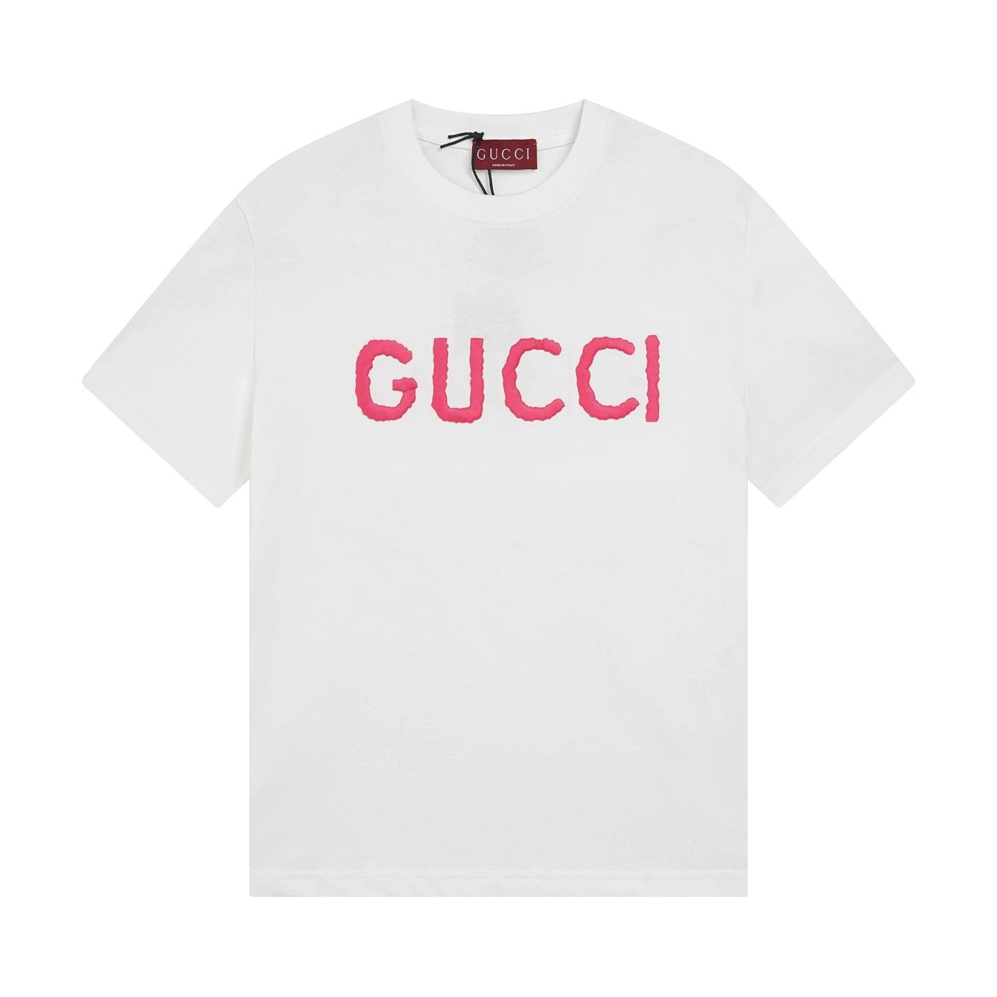Gucci T-shirt Red brand on the chest logo round Neck Short Sleeve25ss New pure cotton T Unisex T-Shirt OS Drop Shoulder Loose Fit Base Shirt Top T-Shirt Short Sleeve