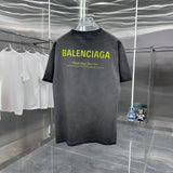 Balenciaga T-shirt Front and Rear Letter Printing logo round Neck Short Sleeve25ss New Pure Cotton Unisex Style T Casual T-Shirt Base Layer Shirt OS Loose Fit Half Sleeve Top Plus Size