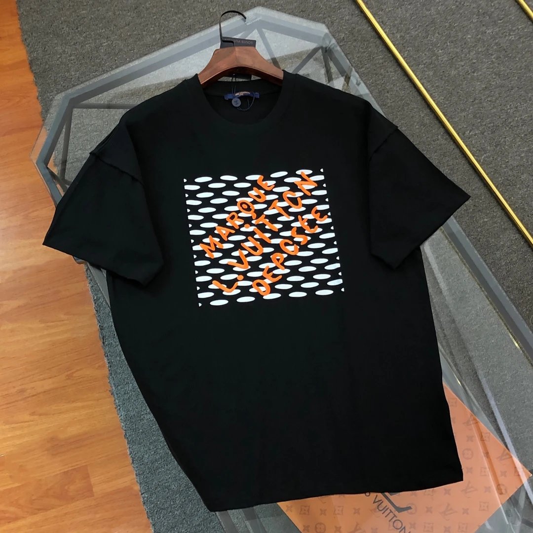 Louis Vuitton LV T-shirt Embroidery on the chest logo round Neck Short Sleeve25ss New Pure Cotton Unisex Style T Casual T-Shirt Base Layer Shirt OS Loose design