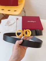 Ferragamo Belt Top version 【Full Package】Belt Width for Men and Women3.5cm with Chip nfc Anti-Counterfeiting Quality Counter Full Set Packaging Italian Double-Sided Cowhide Matching Boutique Brass Buckle Length Can Be Cut by Yourself Counter Belt Fashion