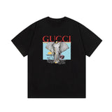 Gucci T-shirt Big Stupid Elephant Letter Direct Print Logo Logo Crew Neck Short Sleeve25ss New Pure Cotton Unisex Style T T-shirt OS Loose Fit Base Shirt Short Sleeve Top T-Shirt