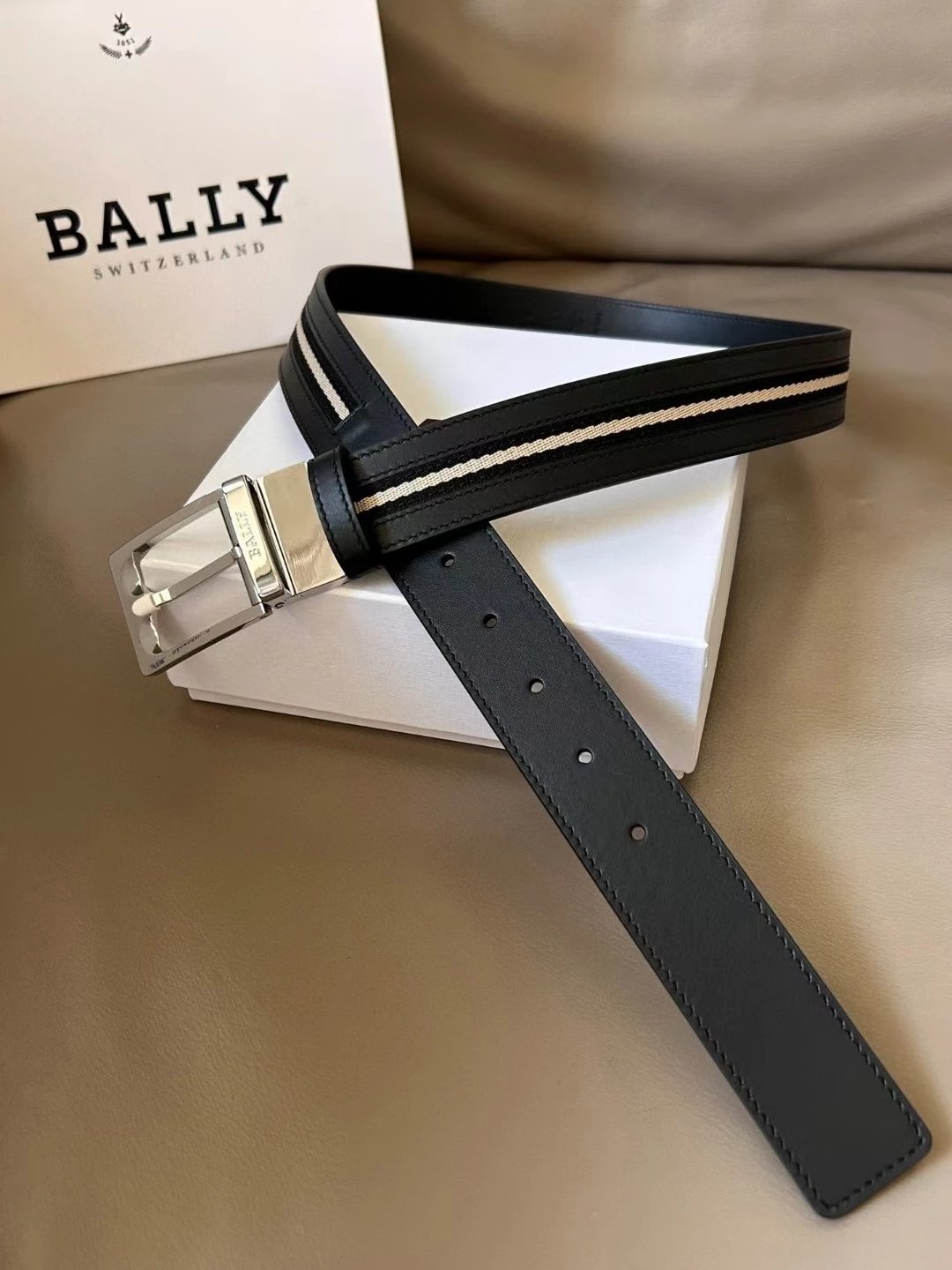 Bally Belt Top version Original Single Belt Counter New Men's Double-Sided Casual Business Belt Wide3.4cm Double-Sided Head Layer Cowhide Belt First Layer Cow Leather Belt Men and Women Business Casual Belt Belt Men's Leather Belt
