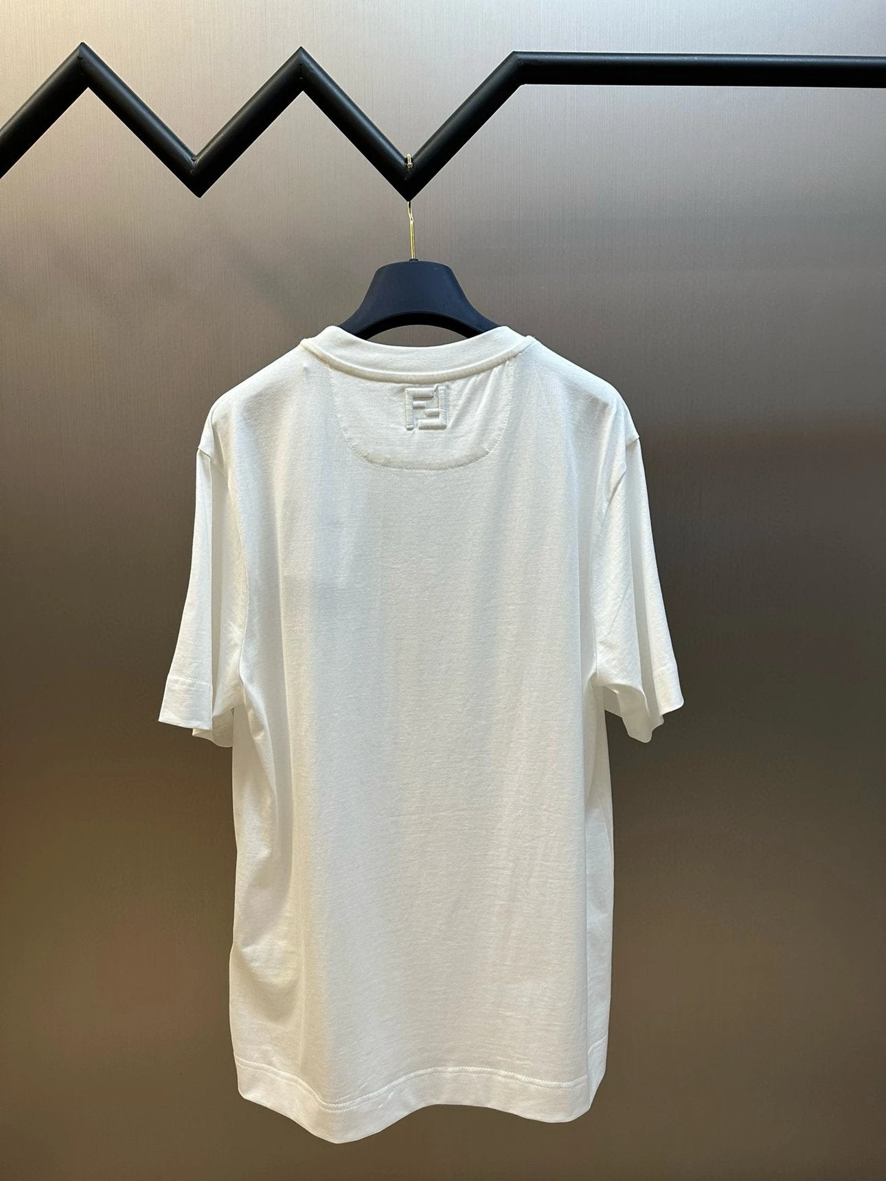 FENDI T-shirt Top Version Counter Same Style Cotton Short Sleeve T T-shirt Men's and Women's Loose Summer Base Casual Half Sleeve